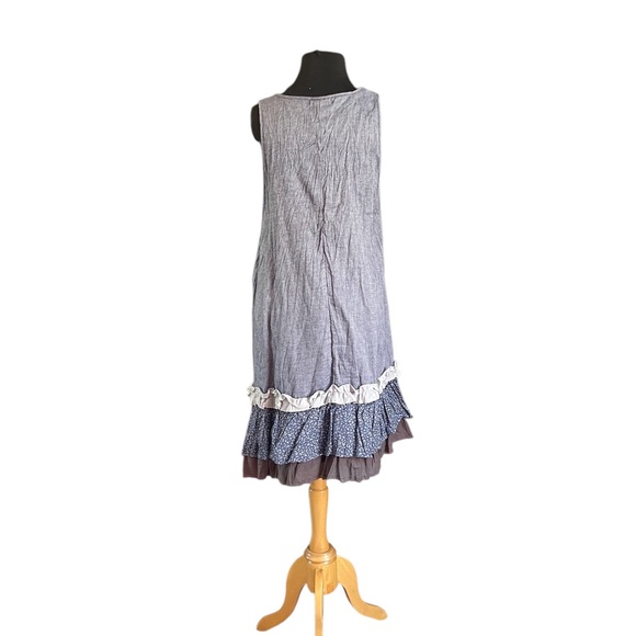 NWT RYU Mod Cloth Layered Tiere Women's Pullover Blue Sleeveless Dress, Large - Picture 4 of 10